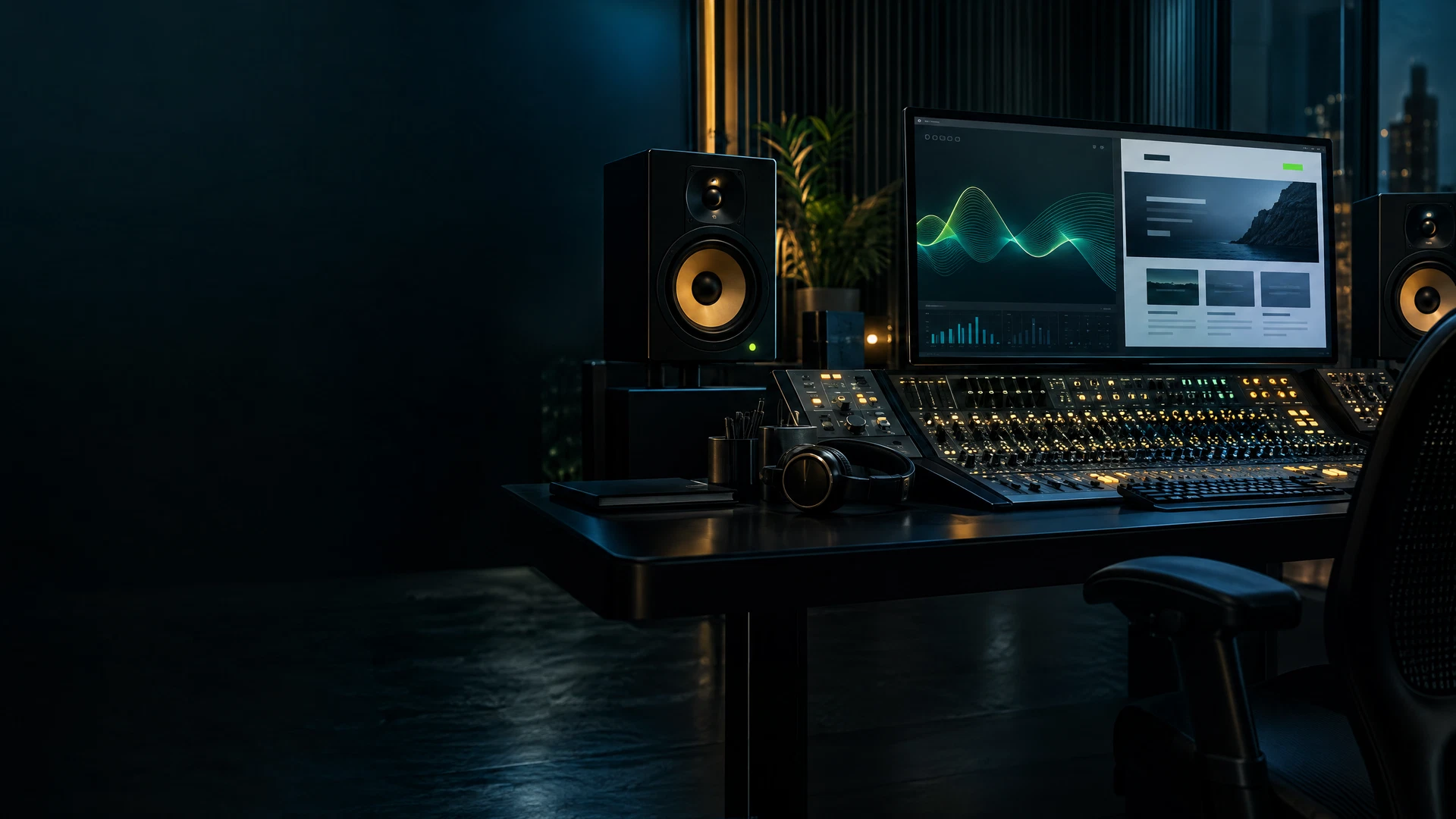 Audio studio and digital creation workspace